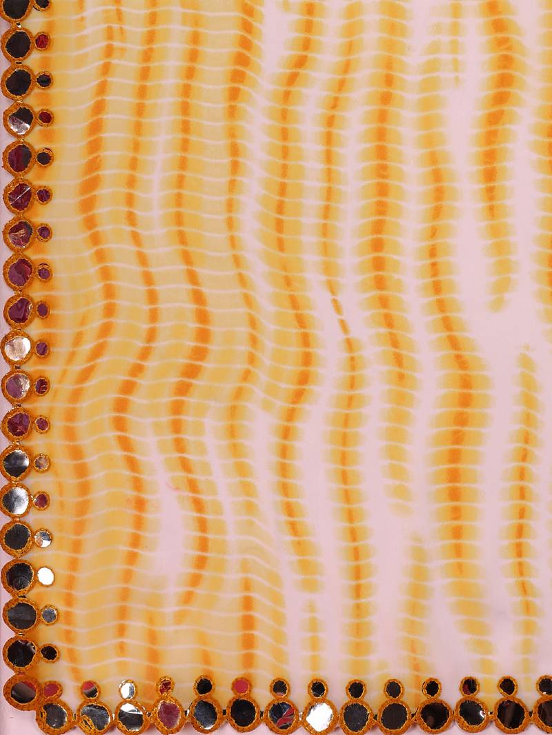 Clemira Yellow Color Embellished Georgette Bollywood Saree With Blouse