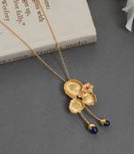 Gold plated floral pendant chain for women