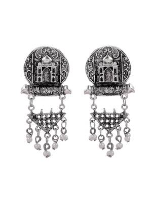 Oxidised silver hasli jewelelry set with long earrings 4