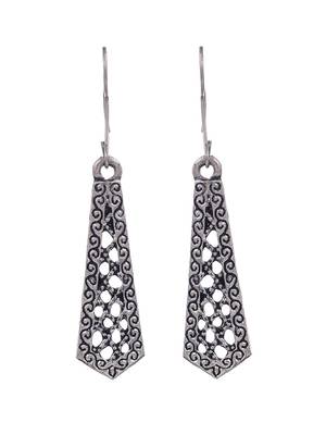 Oxidised silver statement necklace with earrings 4