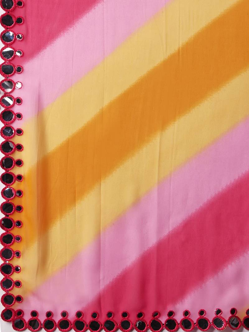 Clemira Multicolor Color Embellished Georgette Bollywood Saree With Blouse