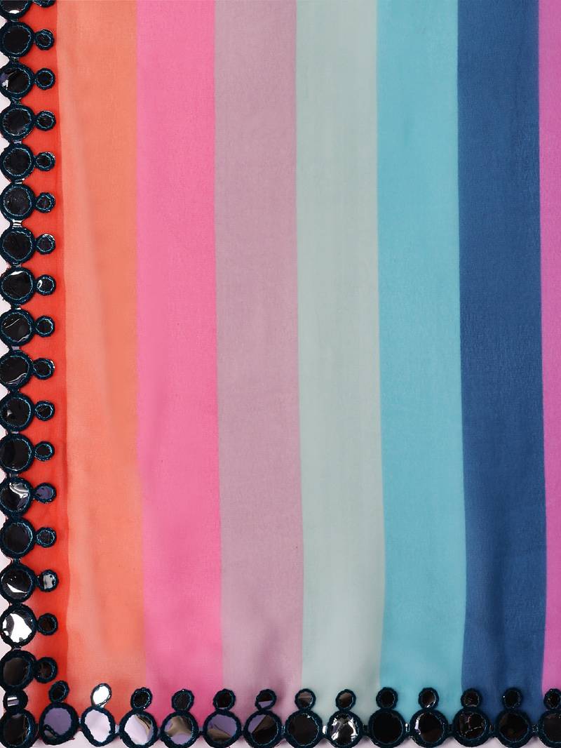 Clemira Multicolor Color Embellished Georgette Bollywood Saree With Blouse