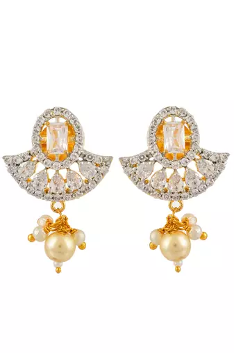Semi precious layered jewellery set with american diamond bow side
