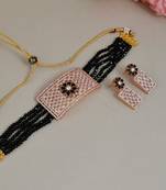 Black onyx ad baguettes choker necklace