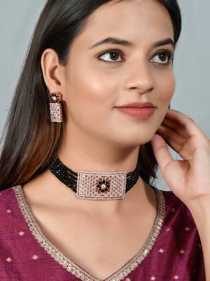 Black onyx ad baguettes choker necklace 2