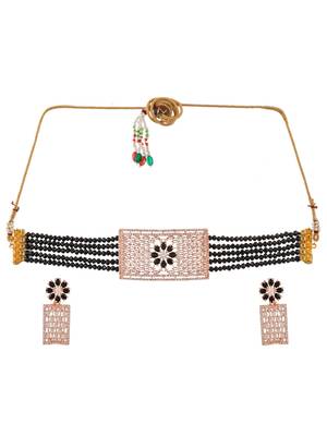 Black onyx ad baguettes choker necklace 3