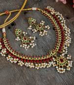 Ethnic temple jewellery set with pearl
