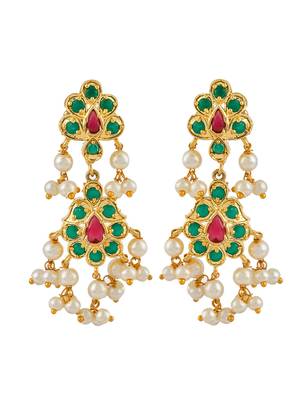 Ethnic temple jewellery set with pearl 4