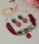 Jadau kundan designer choker jewellery set