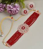 American diamond chakra choker necklace with earrings