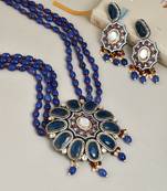 Statement long kundan jewellery set with danglers