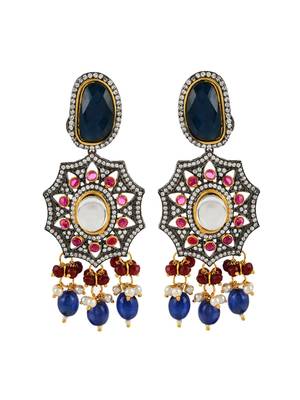 Statement long kundan jewellery set with danglers 4
