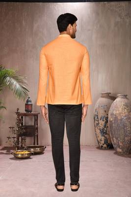 fawn cotton short kurta for mens 4