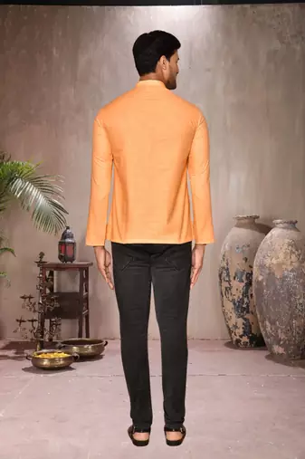 fawn cotton short kurta for mens