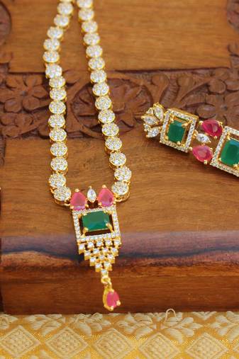 Designer cz  necklace set