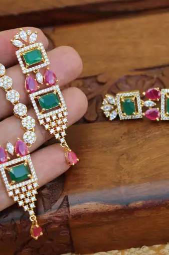 Designer cz  necklace set