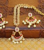 Designer peacock cz necklace set