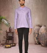 purple cotton short kurta for mens