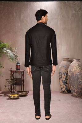 black cotton short kurta for mens 4