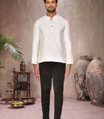 white cotton short kurta for mens