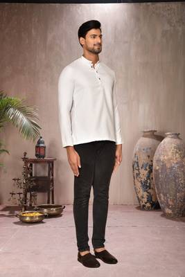 white cotton short kurta for mens 3