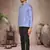 blue cotton short kurta for mens