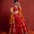Deep Red and Orange Zari Motif Lehenga
