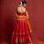 Deep Red and Orange Zari Motif Lehenga