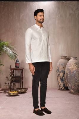 white cotton short kurta for mens 4