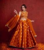 Burnt Orange Gotapatti Bloom Lehenga