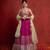 Magenta and Pale Jade Gotapatti Sequin Lehenga