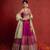Magenta and Pale Jade Gotapatti Sequin Lehenga