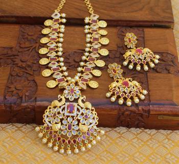 Designer cz peacock necklace set 3