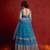 Midnight Blue Trellis Lehenga