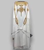White Georgette Zari Work Kaftan