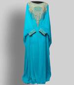 Sky Blue Georgette Zari Embroidered Kaftan
