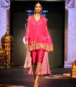 Hot pink floral tuinc pant set