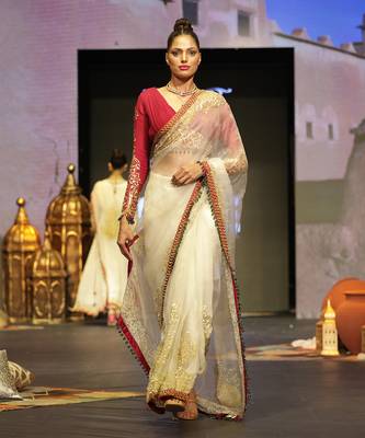 Fawn saree set 1