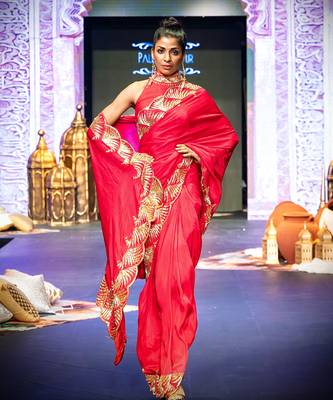 Surkh-lal salma saree set 2