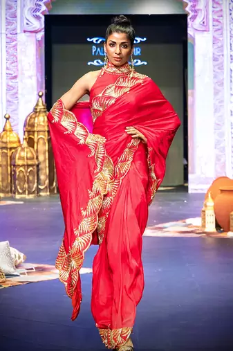 Surkh-lal salma saree set