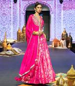 Jama Brocade Gulabi Lehenga Set