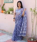 Handloom Jamdani on silk cotton