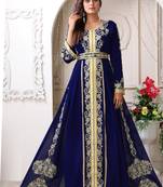 Arabic darkblue wedding designer moroccan kaftan
