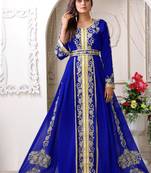 Arabic blue wedding designer moroccan kaftan