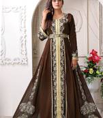 Brown Georgette Stone Work Kaftan for Women