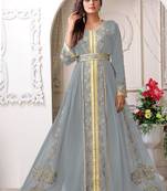 Grey Georgette Stone Work Kaftan