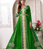 Arabic parrot green wedding designer moroccan kaftan