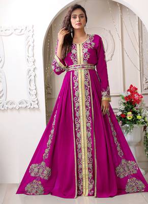 Arabic pink wedding designer moroccan kaftan 1