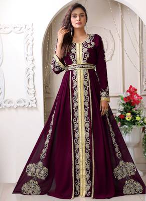 Arabic violet wedding designer moroccan kaftan 1