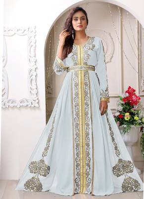 Arabic white wedding designer moroccan kaftan 1